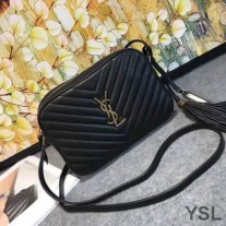 Saint Laurent Lou Camera Bag In Matelasse Leather Black/Gold