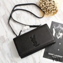 Saint Laurent Medium Kate Bag In Textured Leather Black