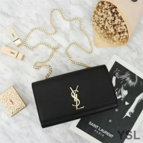 Saint Laurent Medium Kate Chain Bag In Leather Black/Gold