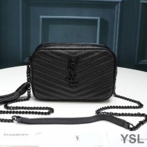 Saint Laurent Mini Lou Camera Bag In Textured Matelasse Leather Black