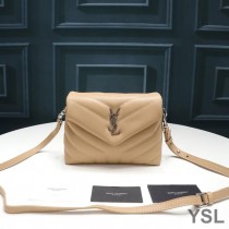 Saint Laurent Mini Loulou Toy Bag In Y Matelasse Leather Apricot/Silver