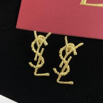 Saint Laurent Opyum Earrings In Rope Metal Gold