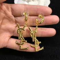 Saint Laurent Opyum Pendant Earrings In Metal Gold