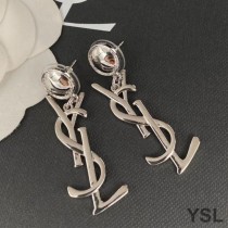Saint Laurent Opyum Pendant Earrings In Metal Silver