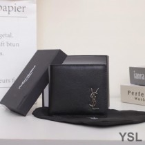 Saint Laurent Tiny Monogram East/West Wallet In Smooth Leather Black/Silver