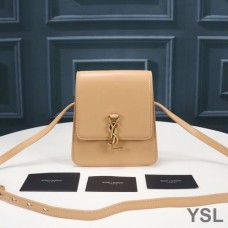 Saint Laurent Kaia North/South Satchel In Vegetable-Tanned Leather Brown/Gold