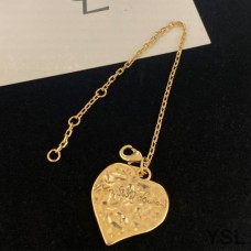 Saint Laurent Love Heart Bracelet In Metal Gold