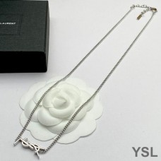 Saint Laurent Opyum Charm Necklace In Metal Silver