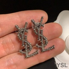 Saint Laurent Opyum Earrings In Berber Metal Silver