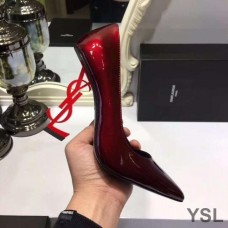Saint Laurent Opyum Pumps In Patent Leather with Red Heel Red