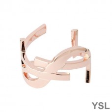 Saint Laurent Opyum Twist Cuff Bracelet In Metal Rose Gold