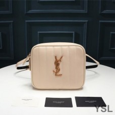 Saint Laurent Vicky Belt Bag In Matelasse Leather Apricot/Gold