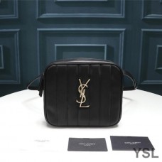 Saint Laurent Vicky Belt Bag In Matelasse Leather Black/Gold