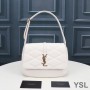 Saint Laurent LE 57 Hobo Bag In Quilted Lambskin White/Gold