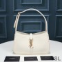 Saint Laurent Le 5 A 7 Hobo Bag In Smooth Leather White/Gold