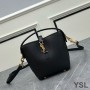 Saint Laurent Mini Le 37 Bucket Bag In Shiny Leather Black
