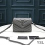 Saint Laurent Mini Loulou Toy Bag In Y Matelasse Leather Sky Blue/Silver