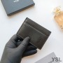 Saint Laurent Tiny Monogram Card Case In Smooth Leather Black